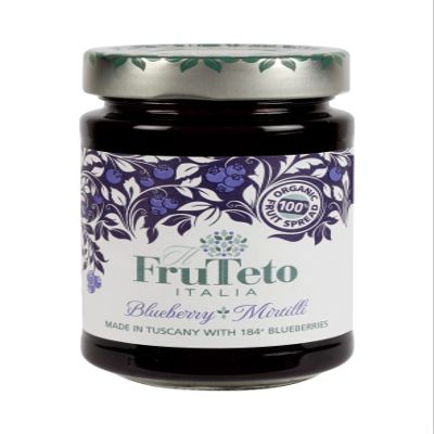 il Frutteto Italia 100% Blueberry Organic Fruit Spread. Pack of 6 Jars. Made in Tuscany only with Fruit. No Added Refined Sugar. No Preservatives.