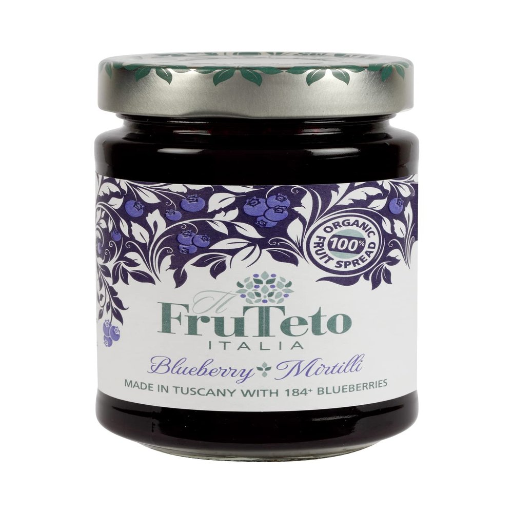 il Frutteto Italia 100% Blueberry Organic Fruit Spread. Pack of 6 Jars. Made in Tuscany only with Fruit. No Added Refined Sugar. No Preservatives.