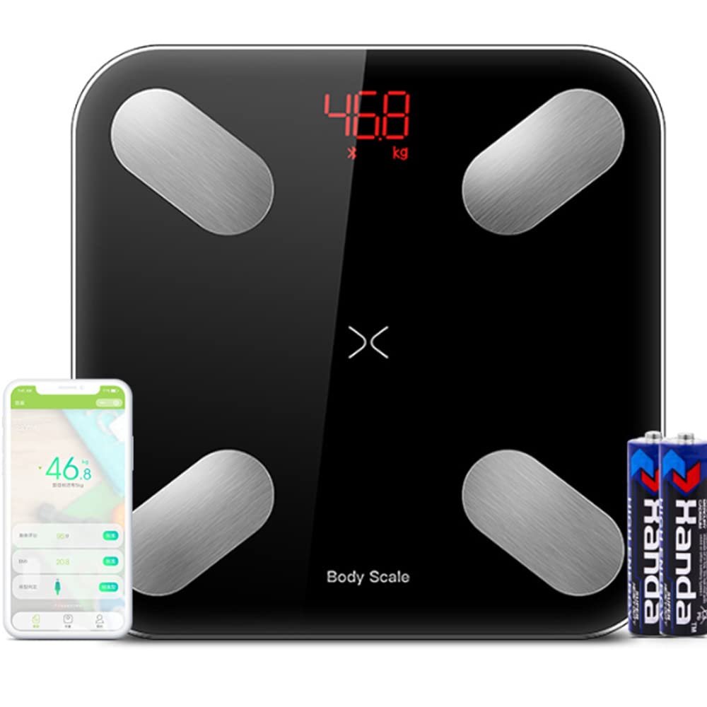 ZTBGY Smart Body Fat Scales, Bluetooth Digital Bathroom Scales with 23 Essential Body Composition Features, Large LED Screen, Black