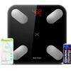 ZTBGY Smart Body Fat Scales, Bluetooth Digital Bathroom Scales with 23 Essential Body Composition Features, Large LED Screen, Black view 1