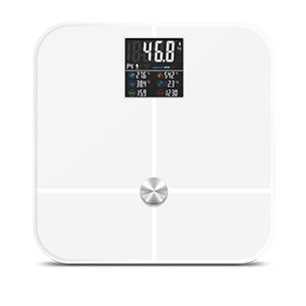 Body Fat Scale,Bluetooth Digital Posture Extra Large Display Digital Bathroom Wireless Weight Scale Composition Analyzer with Heart Rate Heart Index & Body Balance with Smartphone APP 400LB (White)