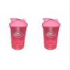 2 PACK PROTEIN BOTTLE SHAKERS WITH TIGHT LIDS FOR SPORTS AND FITNESS with compartments (2 PACK, PINK) view 1