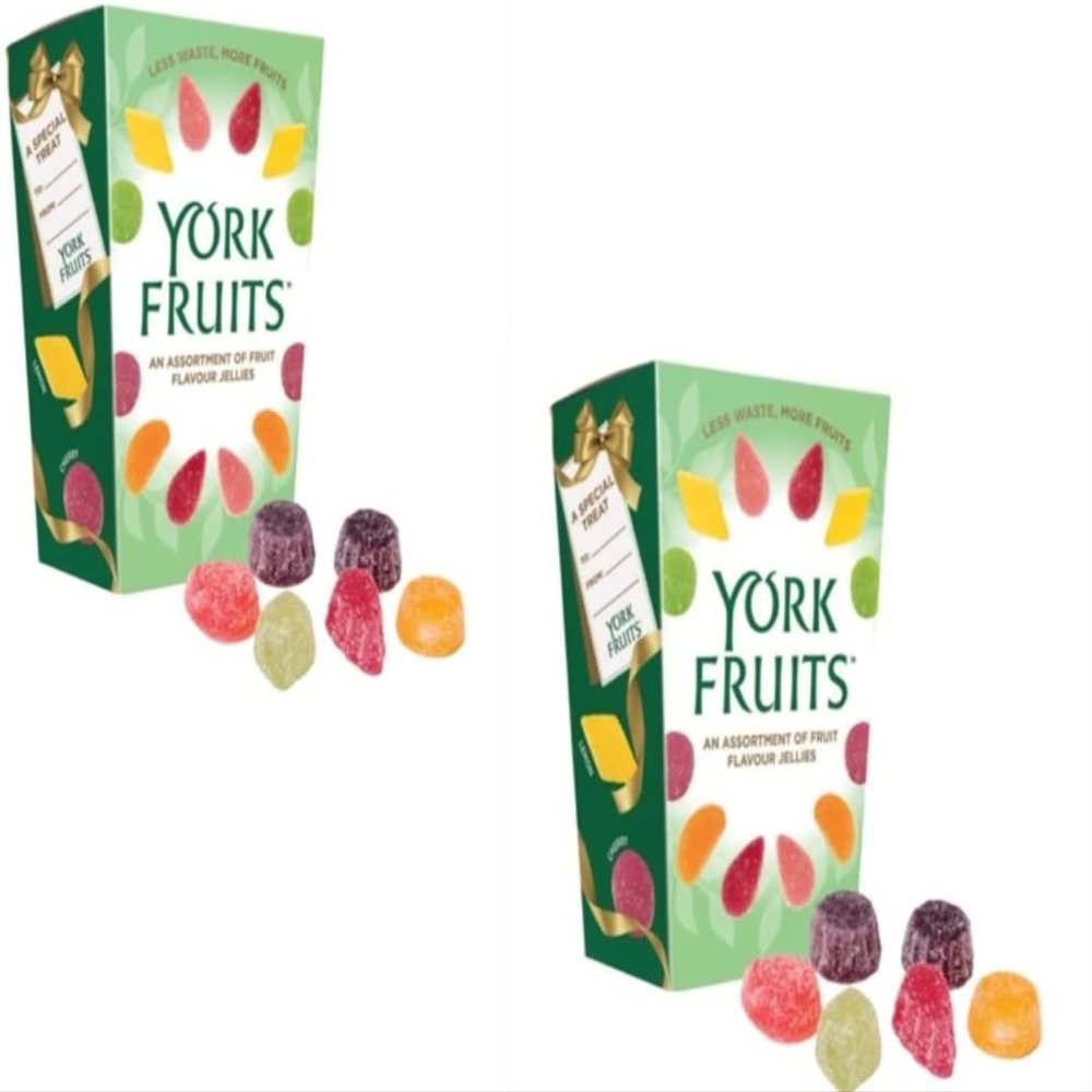 2 x York Fruits Flavour Jellies 350g- Assorted Flavour Jellies in Lemon. Cherry, Raspberry, Mandarin, Strawberry & Lime