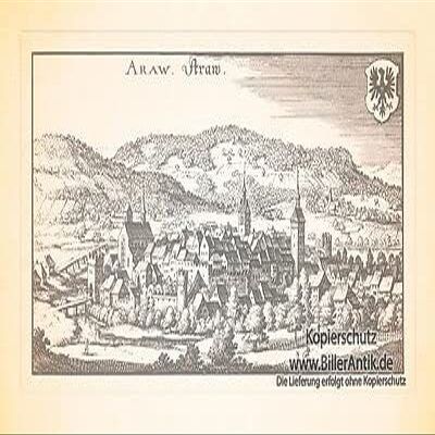 Aarau Aare Freistadt Aargau Switzerland Castle Monastery Upper Tower Merian 0953