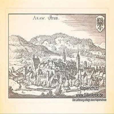 Aarau Aare Freistadt Aargau Switzerland Castle Monastery Upper Tower Merian 0953