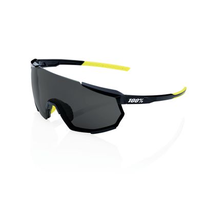 100% One Hundred Percent Glasses Racetrap 3.0 Black Smoke Lens Sunglasses, 168mm,77mm,75mm