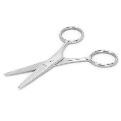 Beard Scissors, Stainless Steel Mustache Trimming Scissors Comfortable Practical Curved Handle Stable for Beard Trimming(MJ-LF010)