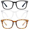 hunsquer Blue Light Blocking Glasses - Women/Men 3Pack Computer Reading Gaming Anti Eyestrain Blue Light Glasses Non Prescription (8068 3pack black+toumin+baowen) view 1