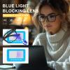 hunsquer Blue Light Blocking Glasses - Women/Men 3Pack Computer Reading Gaming Anti Eyestrain Blue Light Glasses Non Prescription (8068 3pack black+toumin+baowen) view 2