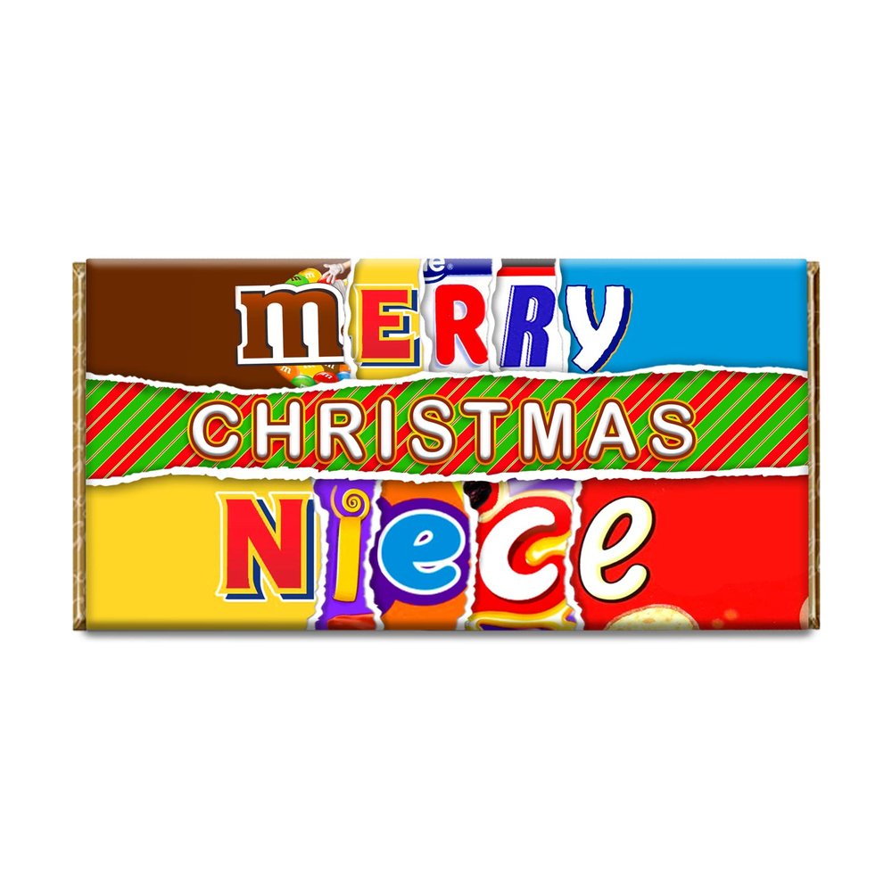 Merry Christmas Niece Novelty Chocolate Bar Wrapper Gift Present for Xmas #467 (without chocolate bar)
