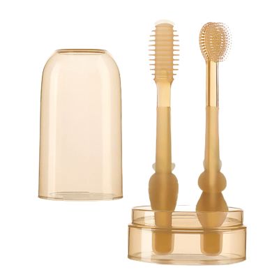 Washranp 1Set Baby Toothbrush,Infant Toothbrush 360 Degree Cleaning Dental Care Silicone Baby Tongue Brush Toothbrush Kit Bath Toys for Infants 6-12 Months Carrot