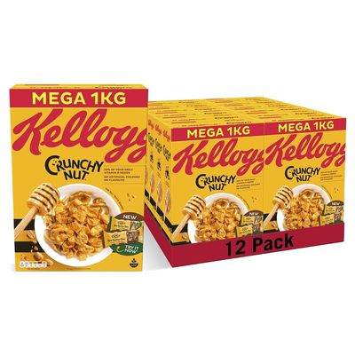 Kellogg's Crunchy Nut Breakfast Cereal Big Boxes, 12x1 kg