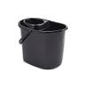 15Lt Durable Plastic Mop Floor Cleaning Bucket w/Detachable Strainer in Choice of Colours, Black view 1