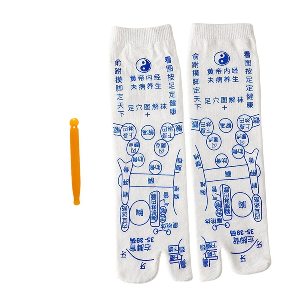 1pair Acupressure Socks Sock Slippers for Women Comfy Socks for Men Comfy Slippers for Men Acupoint Flip-Flops for Men Foot Massage Cotton Socks Tabby Women's White