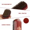 Beard Brush, 100% Boar Bristle Natural Black Walnut Wood Beard Comb Hair Mustache Shaving Brush Facial Hair Brush view 3