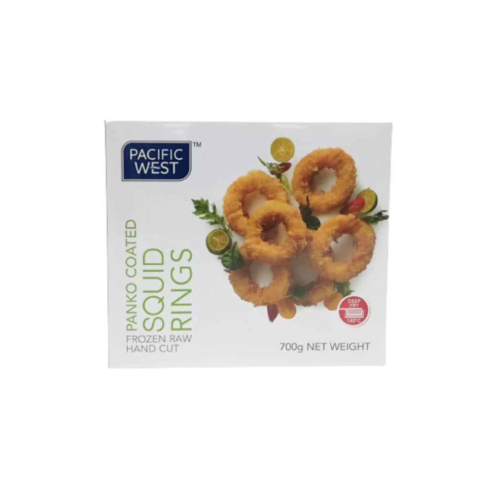 Pacific West Frozen Raw Panko Coated Squid Rings 700gr  Crispy Breaded Calamari Rings for Frying or Baking