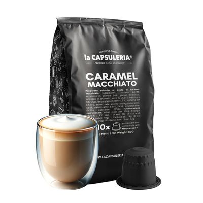 CARAMEL MACCHIATO (240 Capsules) compatible with Nespresso, 24 Boxes x 10 Pods (240 Servings Total), La Capsuleria