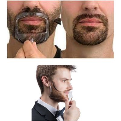 5 sizes Goatee Beard Shaper, Set of 5 Goatee Template for Men, Fits all Face Shape, Give Perfect Symmetric Goatee Beard at Home, Saves Time (Goatee + Beard Shaper - Transparent)
