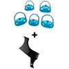 5 Sizes Goatee Beard Shaper, Set of 5 Goatee Template for Men, Fits All Face Shape, Give Perfect Symmetric Goatee Beard at Home, Saves Time (Blue Goatee + Black Beard Shaper) view 2