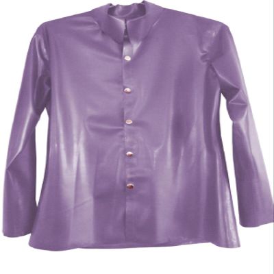 MCWJ Latex Purple Top Women Sexy Long Slevees With Button Sheath Size XXS-XXL,Purple,S