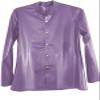 MCWJ Latex Purple Top Women Sexy Long Slevees With Button Sheath Size XXS-XXL,Purple,S view 1