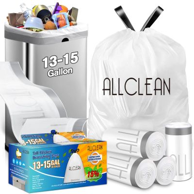 15 Gallon Trash Bags Kitchen Tall Drawstring