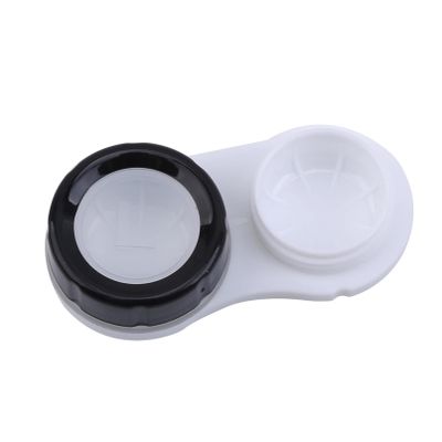 QXPDD 5 Pack Contact Lens Cases Left/Right Eyes Contact Lens Container Contact Lens Storage Box Portable Eye Lens Storage for Eyes Care,Black White