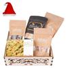 Jaiccha Ghasitaram Christmas Gifts Wooden Carved Basket of Soan Papdi, Butter Chakli, Wheat Puffs, Rice Crispies and Almonds view 1
