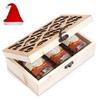 Ghasitaram Gifts Christmas Gifts Natural Wood Carving Box with Chocolate Coated Almond, Chocolate Coated Butterscotch and Chocolate Coated Rasins view 1