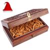 Jaiccha Ghasitaram Christmas Gifts Wooden Craving Jewellery Box with Mamra Almonds view 1