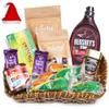 Jaiccha Ghasitaram Christmas Gifts Brown Cane Like Basket Hamper of 18 Goodies view 1