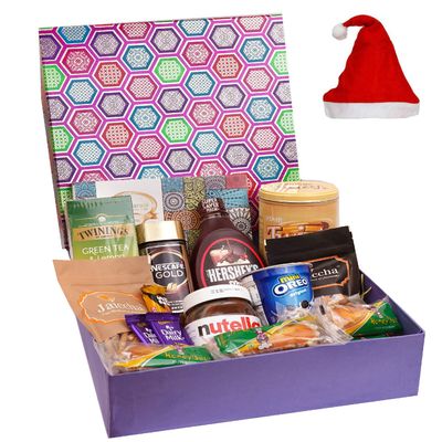 Jaiccha Ghasitaram Christmas Gifts Gourmet Big Hamper Box of 18 Goodies with Assorted Bites