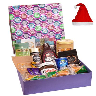 Jaiccha Ghasitaram Christmas Gifts Gourmet Big Hamper Box of 18 Goodies with Kaju Katlis
