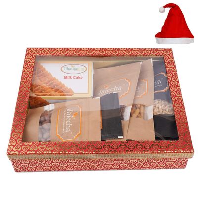 Jaiccha Ghasitaram Christmas Gifts Hamper Box 6 Goodies with Milk Cakes