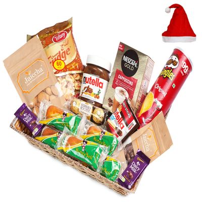 Jaiccha Ghasitaram Christmas Gifts Big Rectangle Basket Hamper of 21 Goodies
