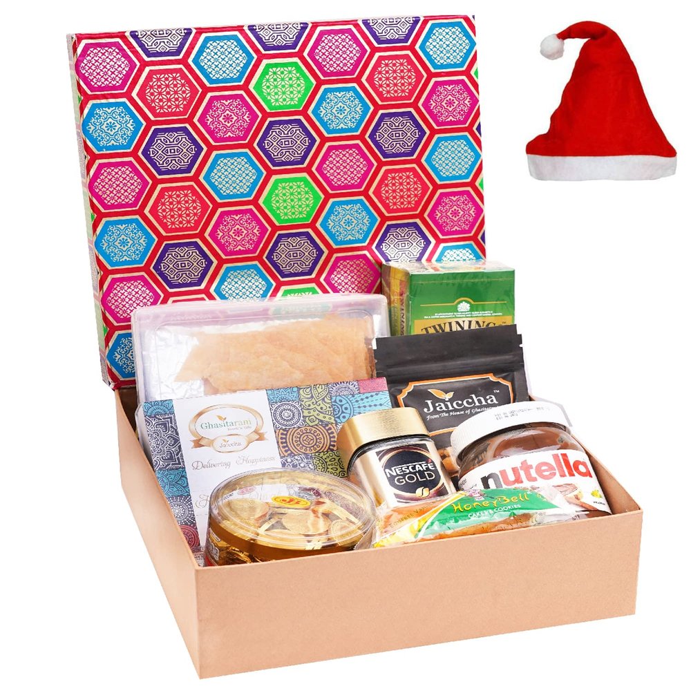 Jaiccha Ghasitaram Christmas Gifts Gourmet Medium Hamper Box of 9 Goodies