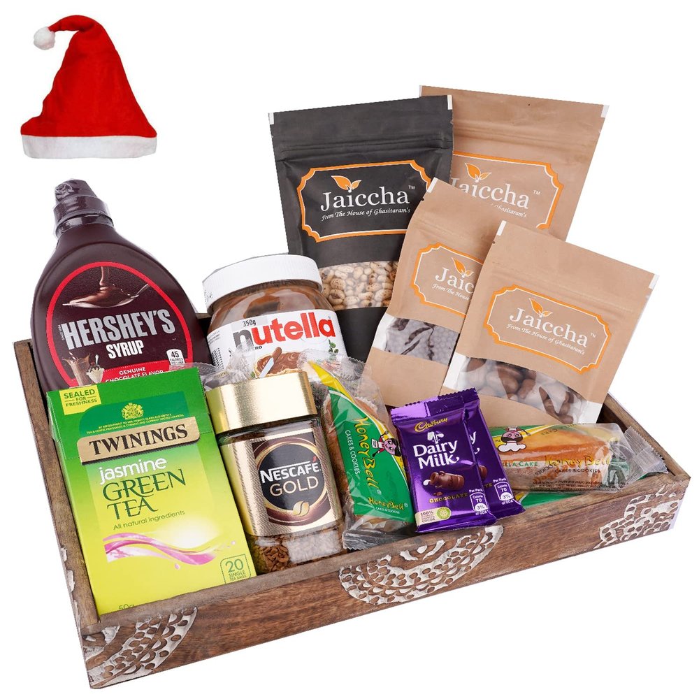 Jaiccha Ghasitaram Christmas Gifts Wooden Tray of 20 Goodies