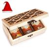 Ghasitaram Gifts Christmas Gifts Natural Wood Carving Box with Chocolate Coated Cashews, Crunchy Cashews and Garlic Cashews view 1