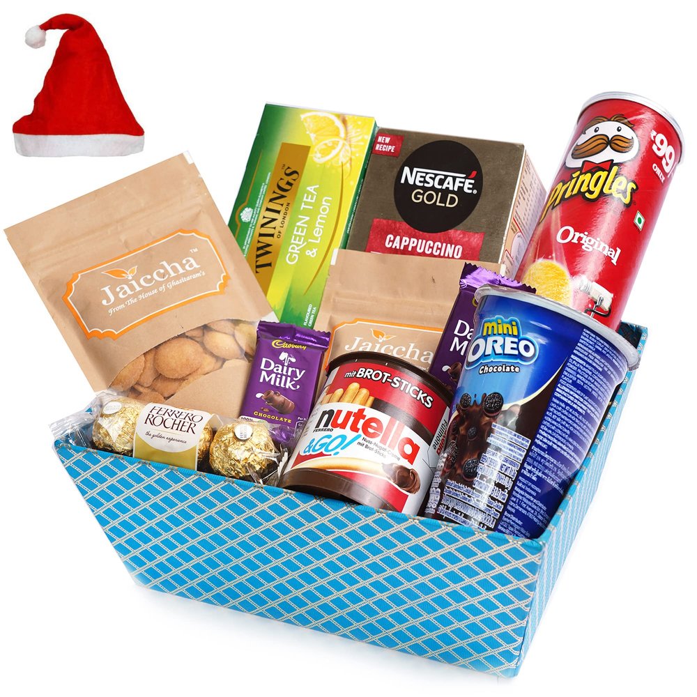 Jaiccha Ghasitaram Christmas Gifts Perfect Basket Hamper of 10 Goodies