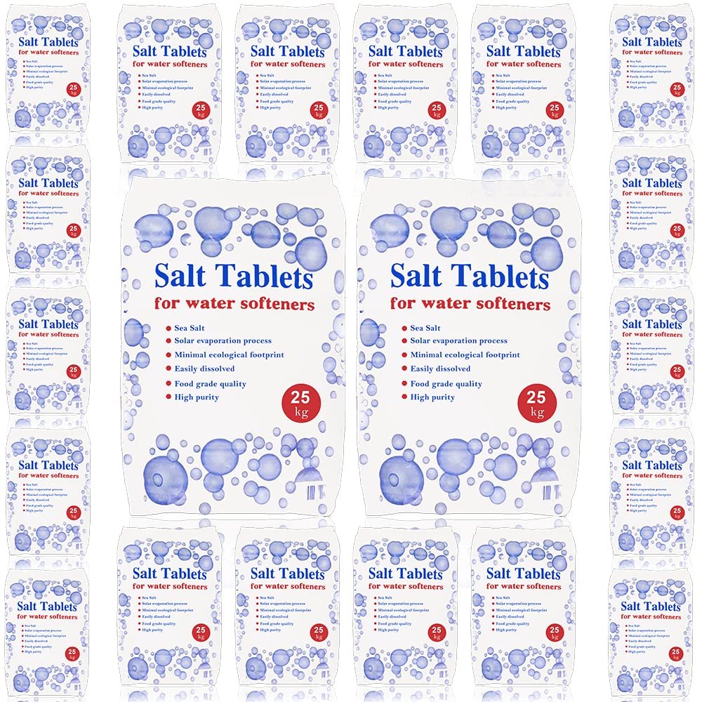 HSD 25 Kg Salt Tablets | Water Softener | Food Grade | Compatible to All Water Softener Machines 100% Genuine British Salt Tablet, Premium Quality (20)