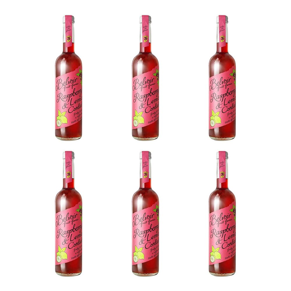 Belvoir Farm Raspberry & Lemon Cordial 500ml Glass Bottle (Pack of 6)