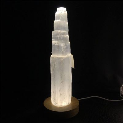 10-25CM Natural Quartz Crystal Selenite Tower Moroccan Lamp Reiki Healing Mineral Specimen Home Decor Collect Healing Crystal Stone (Color : 25cm)