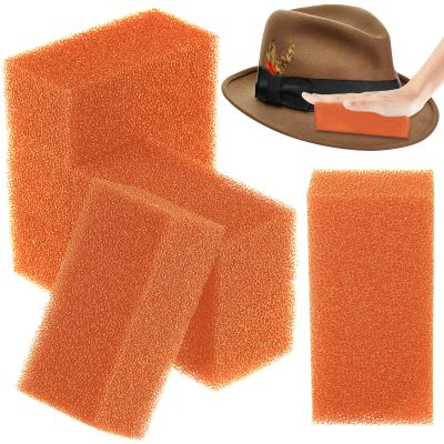 6 Pieces Felt Hat Cleaning Sponges Felt Hat Cleaner Western Hat Brush Cleaner Orange Sponges for Cleaning Household Sponges for Cowboy Cowgirl Hats Care