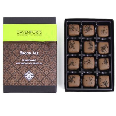 Davenports Chocolates Broon Ale Truffles. 12 handmade luxury chocolates | chocolate gift box