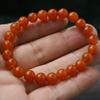 RICHRAIN Natural Stone Bracelet, Carnelian Round Pearl 8 mm (Red 8mm) view 3