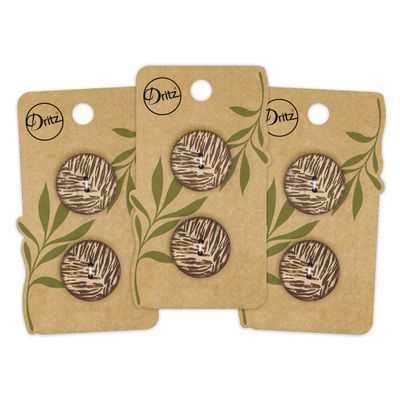 Dritz Round, 23mm, Light Brown, 6 Sustainable Coconut Buttons, 23 mm, 6 Count