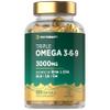 Triple Omega 3 6 9 Capsules 3000mg ALA, LA & OA | 120 Softgels | High Strength EPA & DHA Essential Fatty Acids | Supplement with Fish Oil, Flaxseed & Sunflower Oil | by Horbaach view 1