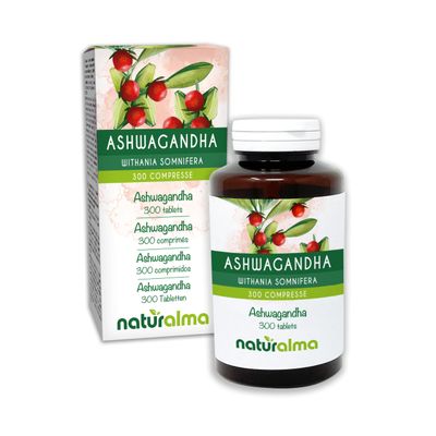Ashwagandha or Indian Ginseng (Withania somnifera) Roots Naturalma - 150 g - 300 Tablets - Food Supplement - Natural and Vegan