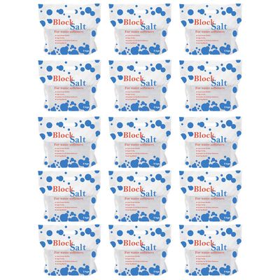 15 pack salt blocks Compatible to All Water Softener Machines 100% Genuine British water softener salt blocks Original Block Salt of Premium Quality Each Pack Contain (15 pack 30 block)