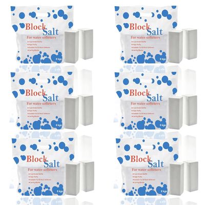 6 pack salt blocks Compatible to All Water Softener Machines 100% Genuine British water softener salt blocks Original Block Salt of Premium Quality Each Pack Contain (6 pack 12 block)